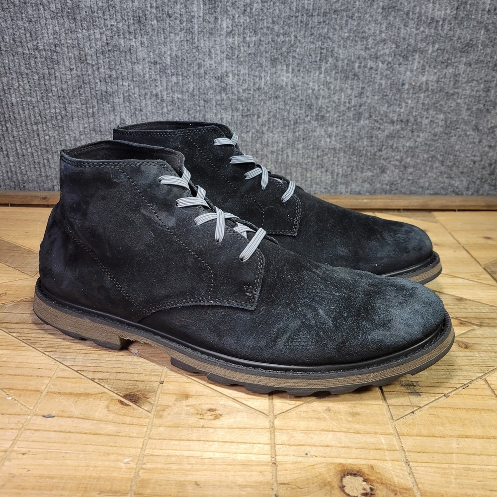 Sorel Madson II Men's 11.5 Waterproof Black Suede Lace Up Chukka Boots